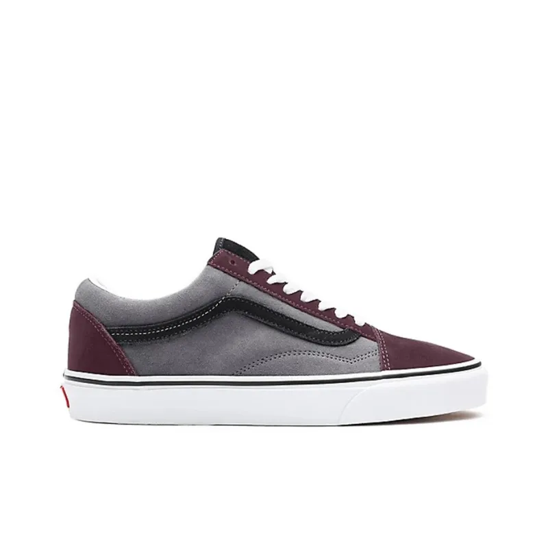 Vans Customs Color Block Old Skool 'Grey Red'-1