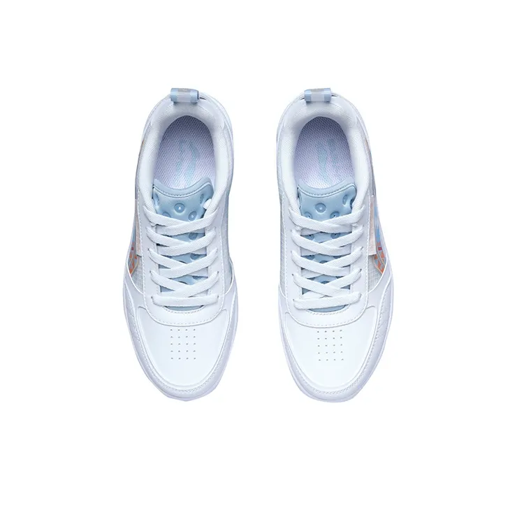 LiNing NO.258 Waterproof And Wear resistant Low Top Skateboard Shoes Women's White Blue-3