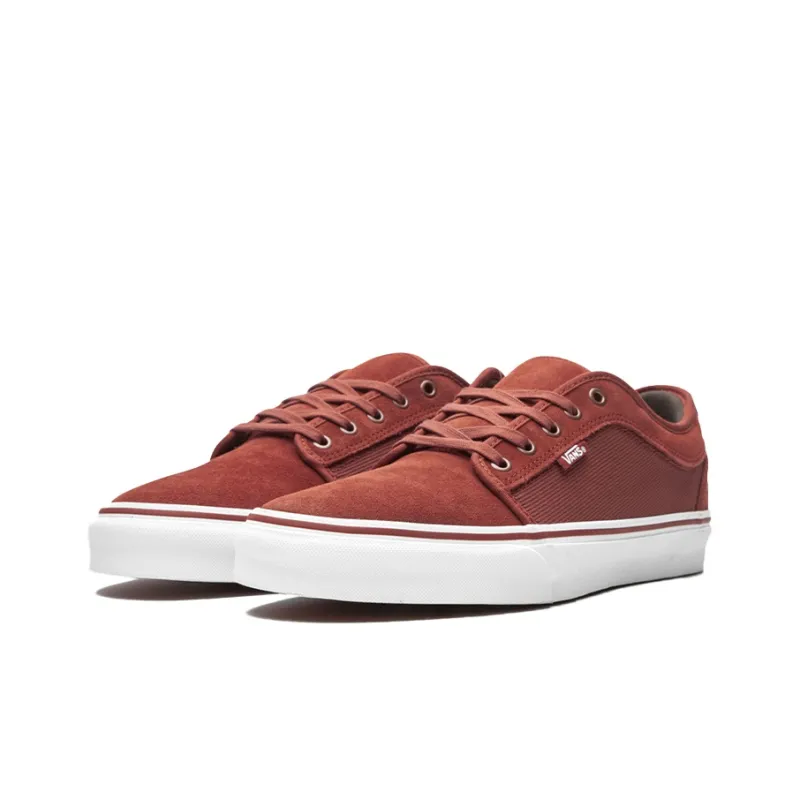 Vans Chukka Low Breathable Non Slip Wear resistant Low Tops Casual Skateboarding Shoes Red-2