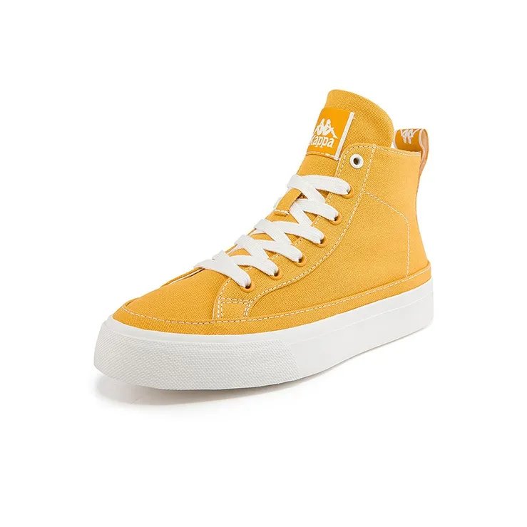 Kappa Abrasion Resistant High Top Skateboard Shoes Unisex Yellow-1