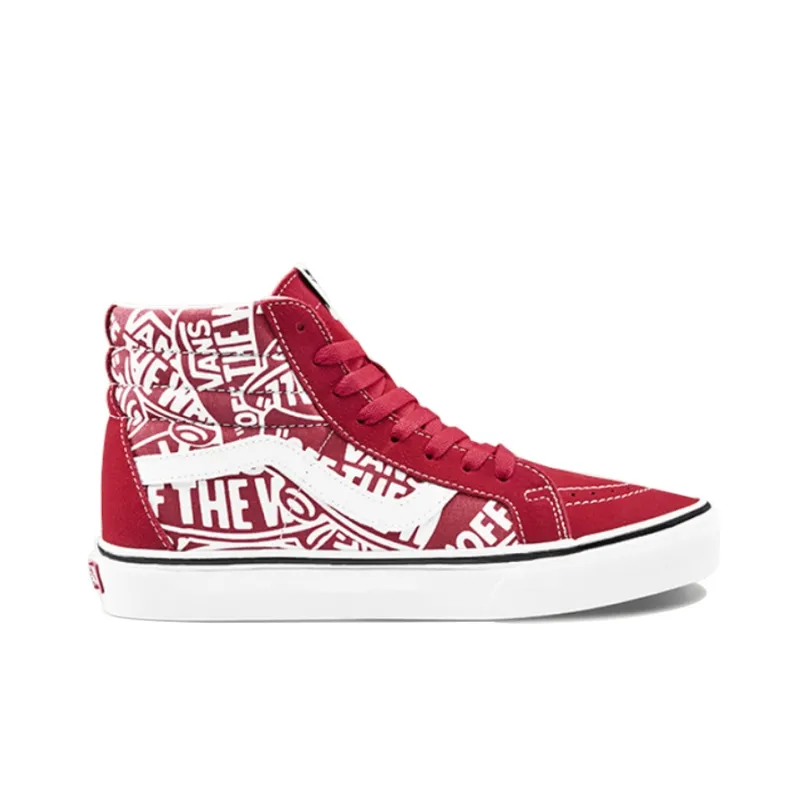 Vans SK8 HI Rrissue Retro High Top Casual Skate Shoes Unisex Red White-1