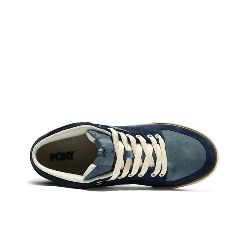 Pony Skateboard Shoes Men Mid Top Navy Blue-3