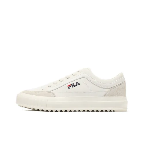 FILA Cold Wave Skateboard Shoes Unisex Low-Top White/Coffee