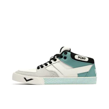 PONY Atop Breathable Cushioning Abrasion Resistant Low Top Skateboard Shoes Unisex White Gray Green
