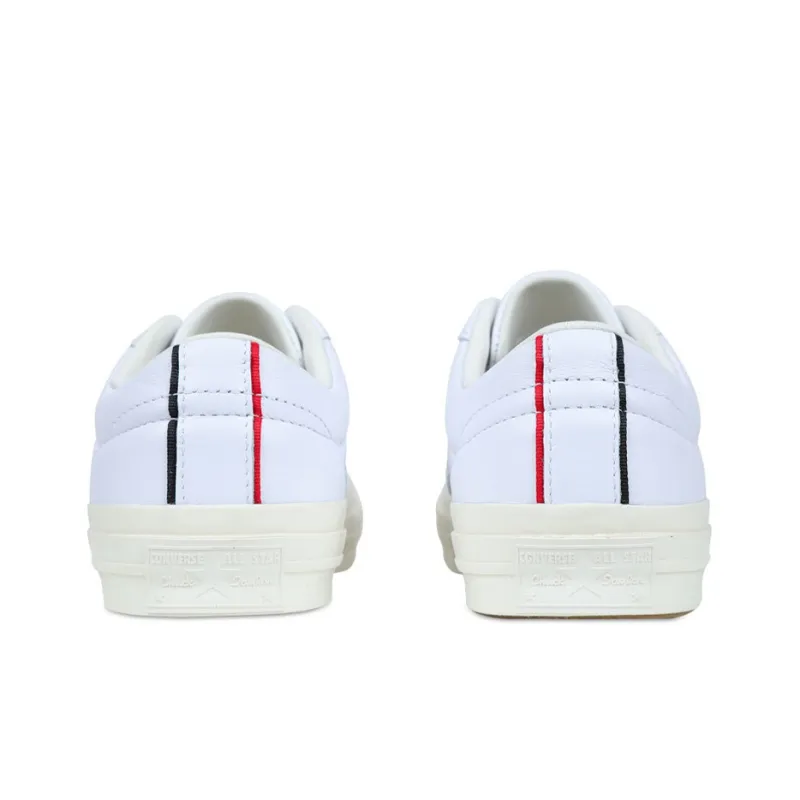 Converse One Star Piping Low Top In White/Enamel Red/Egret-4