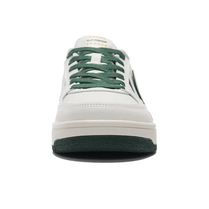 LiNing Sports Life Collection Coverage Thermal Slip Resistant Low Top Skateboard Shoes Men's White Green-4