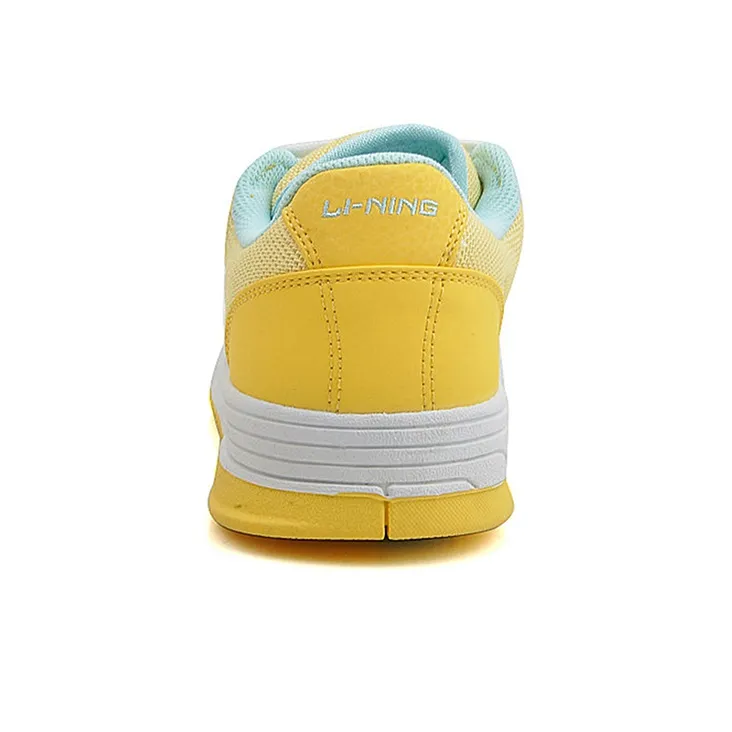 LiNing Wear-Resistant Low-Top Skateboard Shoes Women's Yellow White-4