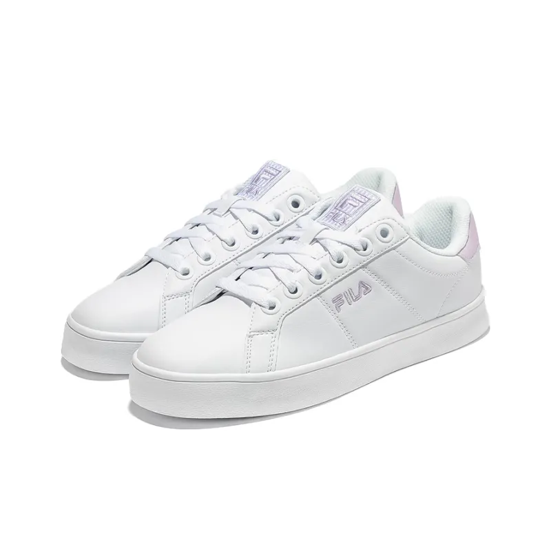 FILA Court Deluxe Low-Top Skateboard Shoes Unisex White Purple Korean Style-2