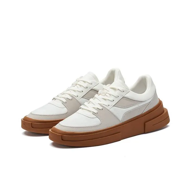 361° AG Chao Ge Wear Resistant Low Top Skateboard Shoes Men's White Gray-2