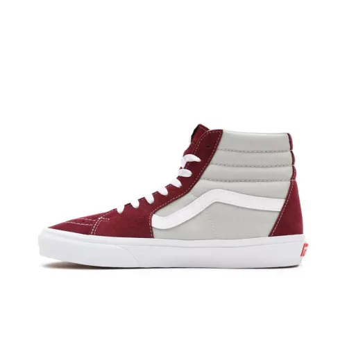 Vans SK8 Skateboard Shoes Unisex High-Top Gray/Red