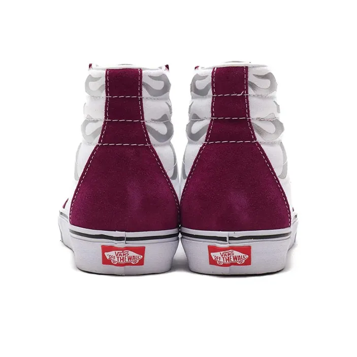 Vans Unisex Sk8 hi Flame Sneakers Purple/White-4