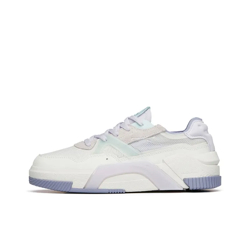 Anta Life Collection PRO Non slip Lightweight Low Top Skateboard Shoes Women's White Purple-0