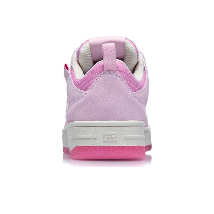 LiNing Layer Pro Anti-Slip Wear-Resistant Low-Top Skateboard Shoes Women's Cherry Blossom Pink-4