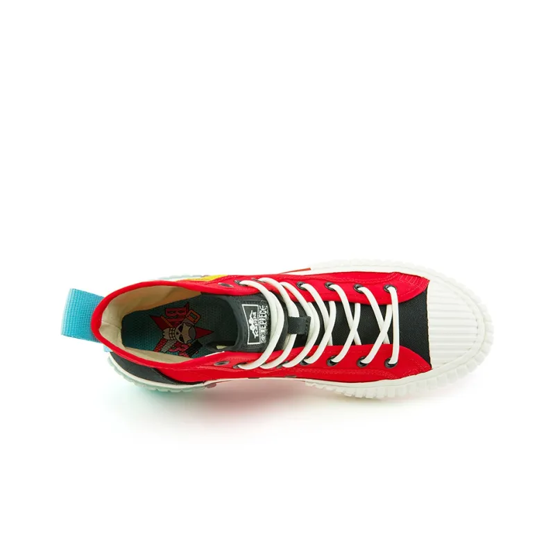 HAIZEIWANG x Kappa One Piece Wear Resistant High Top Skateboard Shoes Unisex Tang Red-3
