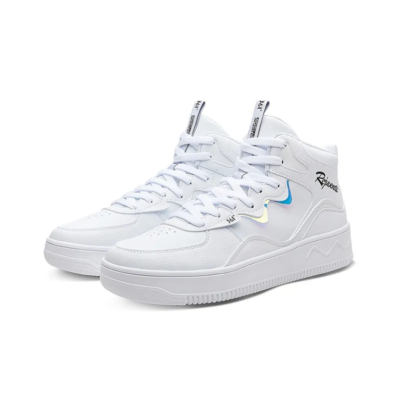 361° Anti Slip And Wear Resistant Lightweight High Top Skateboard Shoes Feather White-2
