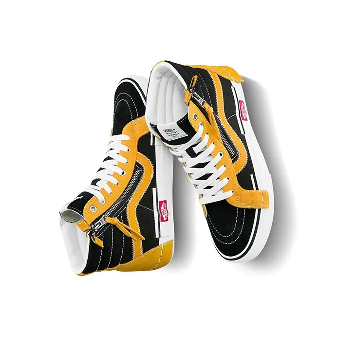 Vans Sk8 hi Reissue Cap Skate Shoes Black/Yellow-3