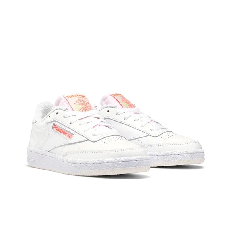 Reebok Club C 85 White Orange Flare Women's-2