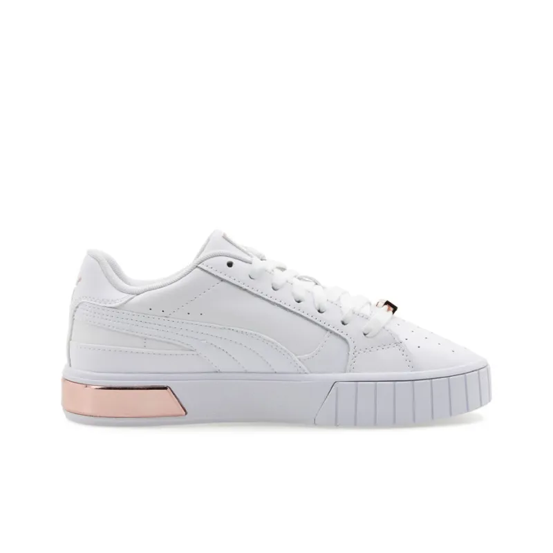 PUMA Cali Star Metallic Slip-Resistant Cushioning Wear-Resistant Low-Top Skateboard Shoes Women's White Pink-1
