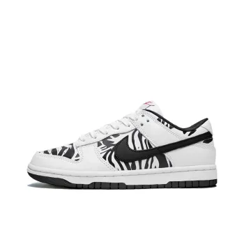 Nike Dunk Zebra Anti Slip And Wear Resistant Lightweight Low Top Skateboard Shoes Men's White And Black Zebra