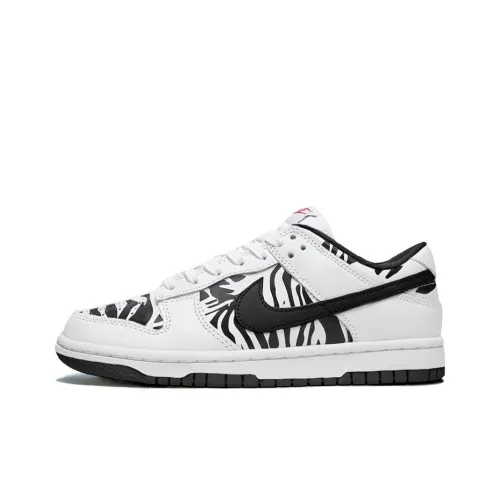 Nike Dunk Zebra Anti Slip And Wear Resistant Lightweight Low Top Skateboard Shoes Men's White And Black Zebra
