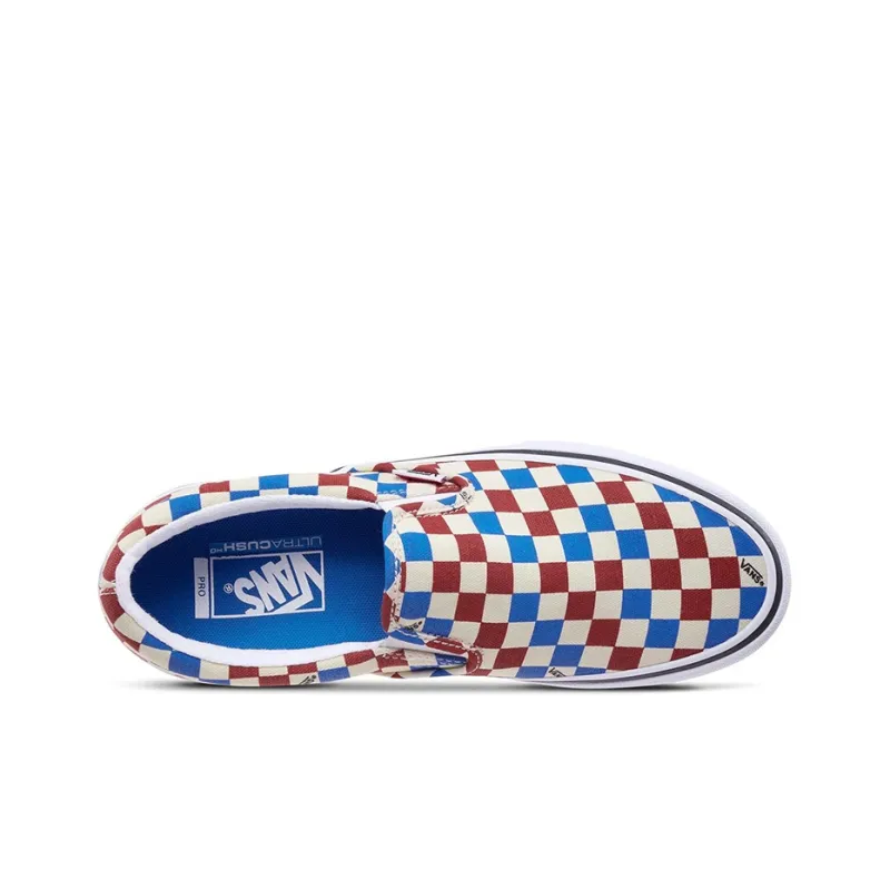 Vans Slip On Pro Checkerboard Blue/Red-2
