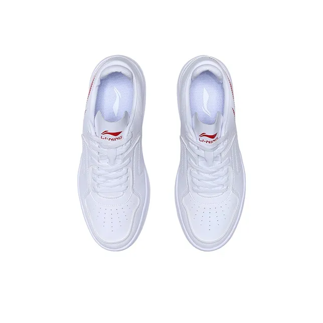 LiNing Street Player Anti Slip Wear Resistant Low Top Skateboard Shoes Men's White Red-3
