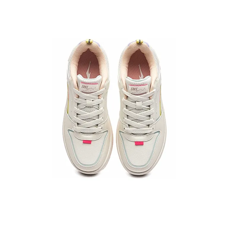 Erke Skateboard Shoes Women's Low Top Dusty Pink-2