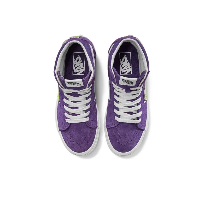 Vans SK8 HI Floral Boucle Sneaker In Violet Indigo/ True White Women's-3