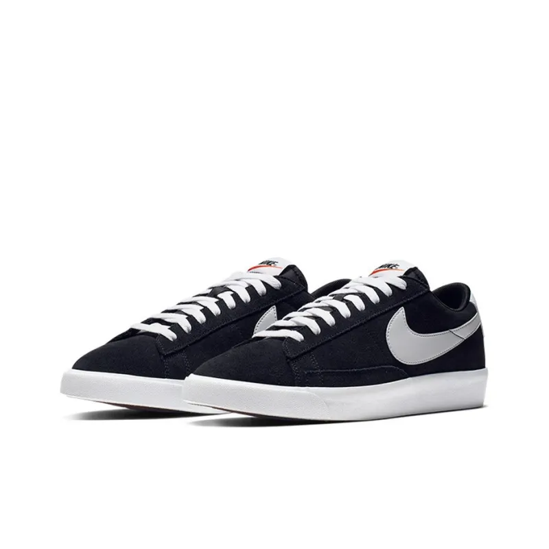 Nike Blazer Low Premium Vintage Suede Black White-2