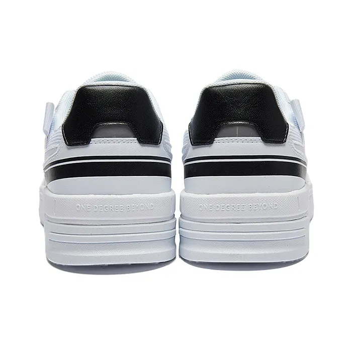 361° NFO Slip Resistant Cushioning Wear Resistant Lightweight Low Top Skateboard Shoes White Black-2