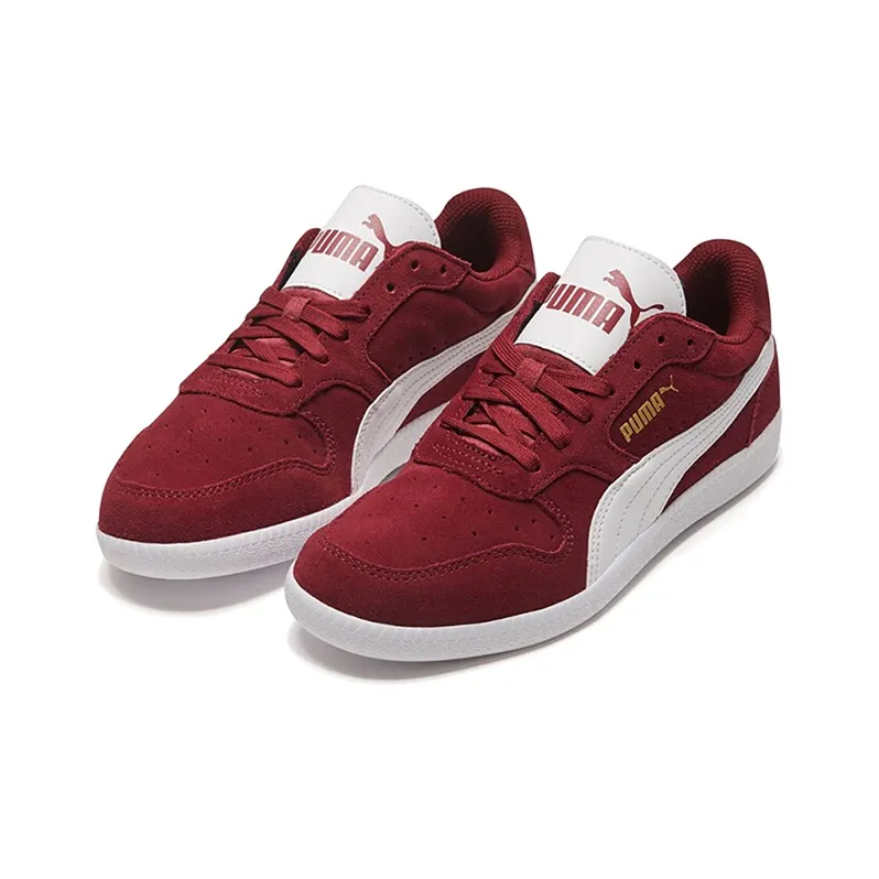 PUMA Icra Trainer Sd Low-Top Skateboard Shoes Unisex Burgundy White Gold-2