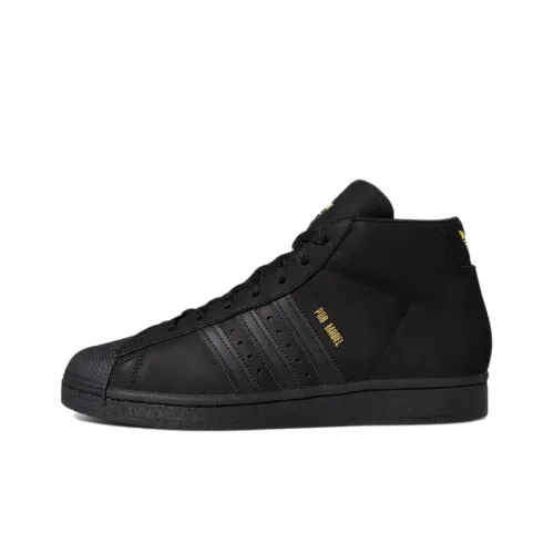 Adidas Originals Pro Model Wear Resistant Mid Top Skateboard Shoes Men's Black