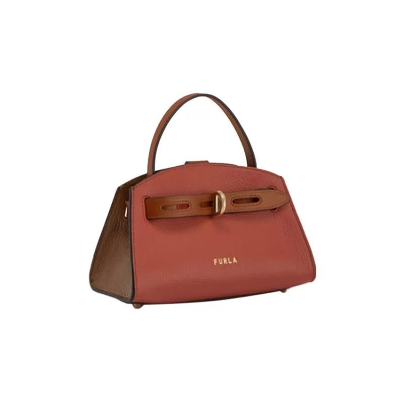 Furla Margherita Collection Leather Dome Bag, Shoulder Bag, Crossbody Bag, Handbag Mini Women's Cinnamon-1