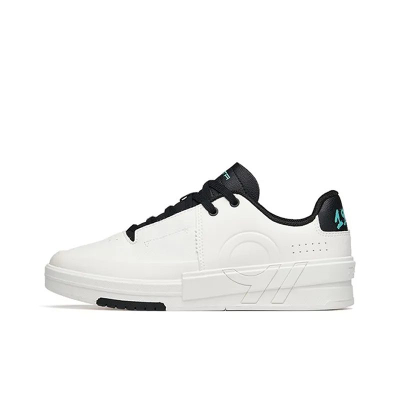 Anta AT91 Wear Resistant Slip Resistant Low Top Skateboard Shoes Men's White Black-0