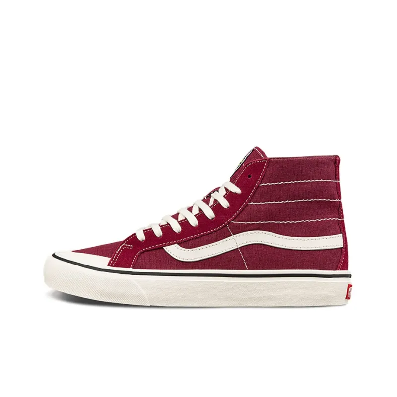 Vans SK8 High-Top Skateboard Shoes Unisex Burgundy-0