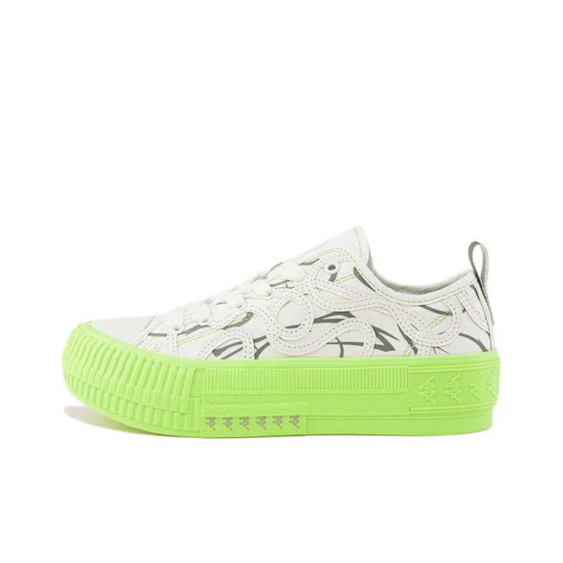 Kappa Low Top Skateboard Shoes Unisex White Green-0