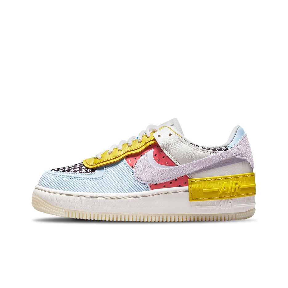 Womens Nike Air cheapest Force 1 Low Shadow Multi Print Houndstooth