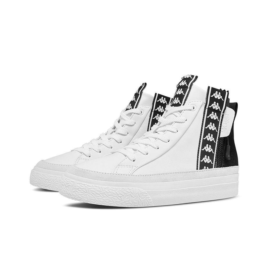 Kappa BANDA Skateboard Shoes Unisex High-Top Black White