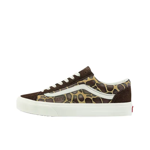 Vans Style 36 Skateboard Shoes Unisex Low-Top Brown Leopard