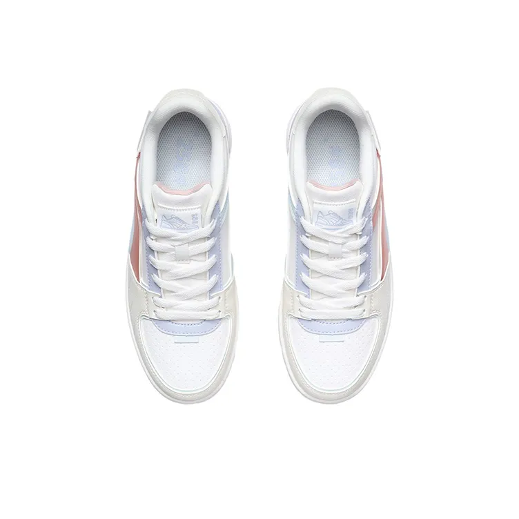 LiNing Slip Resistant, Abrasion Resistant, Balance, Lightweight Low Top Skateboard Shoes Women's White Pink Purple-3