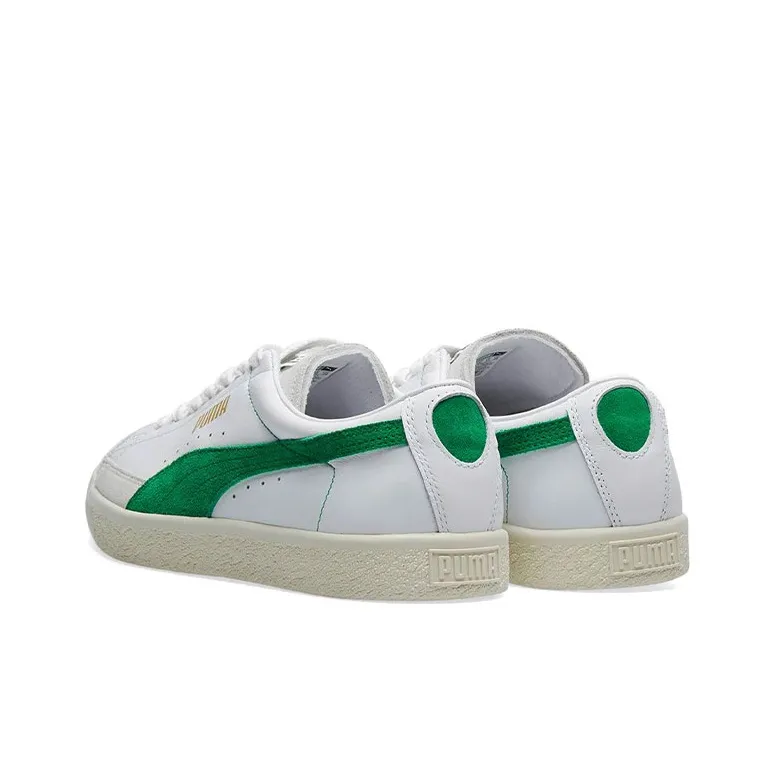 PUMA Basket Coverage Wear-Resistance Balance Low-Top Skateboard Shoes Men's White Green-3