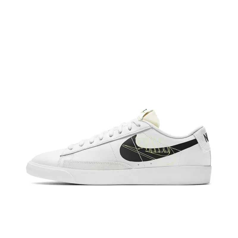 Nike Blazer Low Print White Black Volt-0