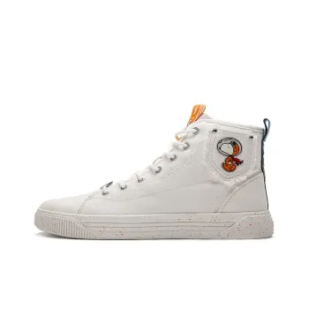 SNOOPY x Anta Life Collection Durable Breathable High Top Skateboard Shoes Men's Ivory White