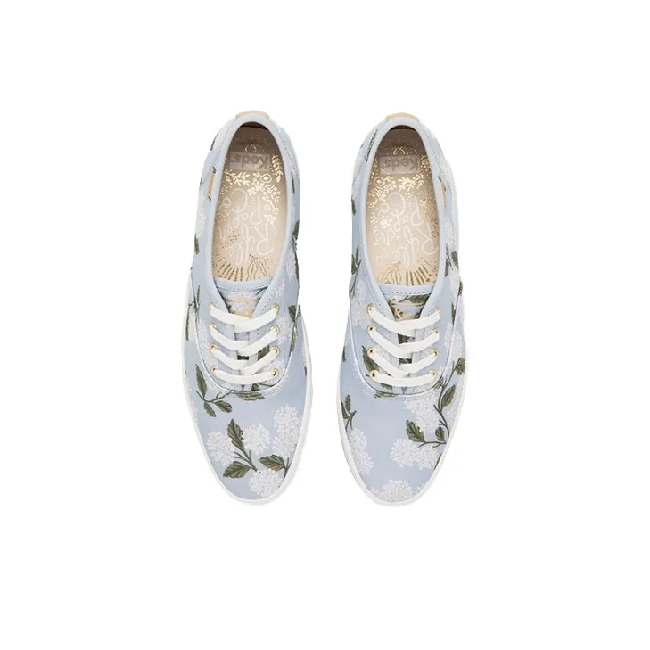 Rifle Paper Co. x Keds Vintage Champion Orangerie Low-Top Skateboard Shoes Women's Blue-1