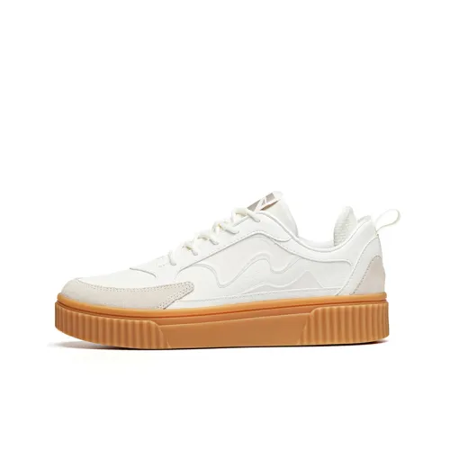 Anta Life Collection Anti Slip Wear Resistant Low Top Skateboard Shoes Men's Ivory White