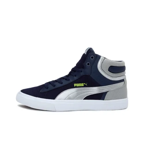 PUMA Hip Hop Skateboard Shoes Men Mid-Top Blue/Gray/White