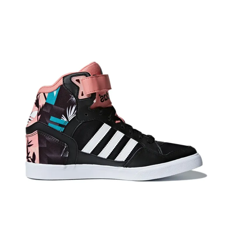 Adidas Originals Extaball Up Skateboard Shoes Women's Mid Top Black/Pink-1