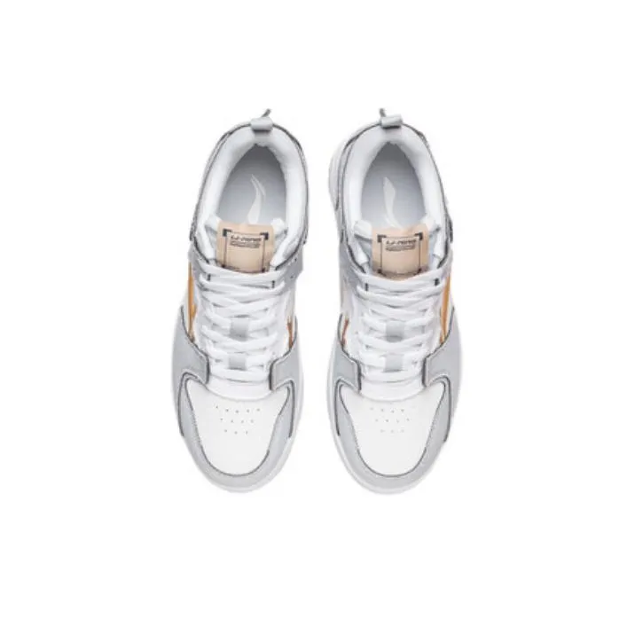 LiNing Layer Pro Coverage Warm Slip Resistant Low Top Skateboard Shoes Men's White Gray-3