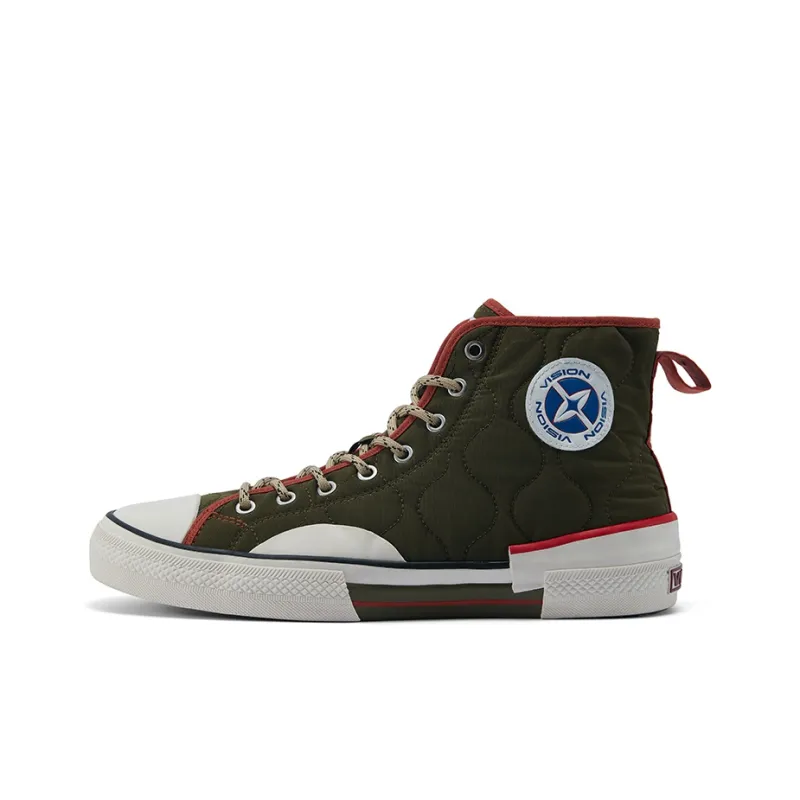 Vision Street Wear Canvas Hi Skateboard Shoes Unisex Army Green-0