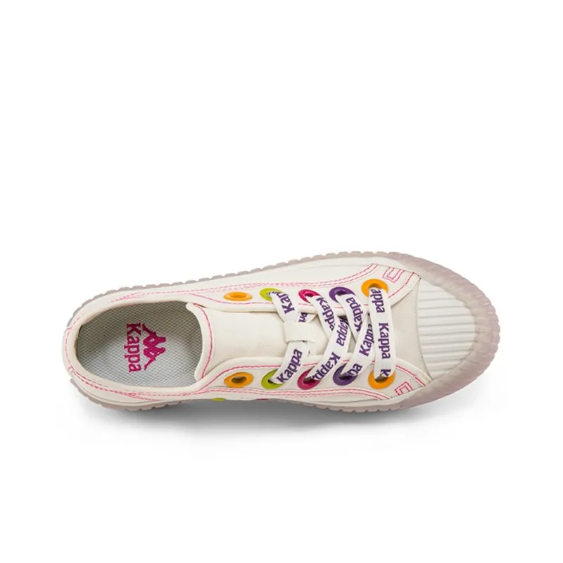 Kappa Abrasion Resistant Low Top Skateboard Shoes Women's White Red-2